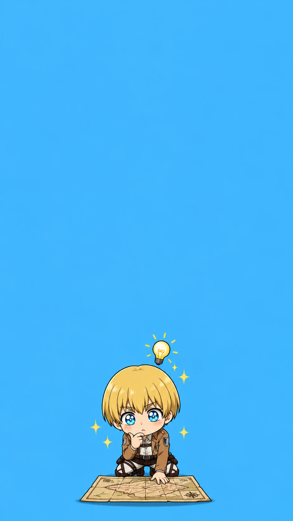Armin Arlert Chibi Strategy Map Fan Art AOT Anime Wallpaper 4K