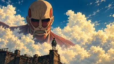 Attack on Titan Colossal Titan 4K Wallpaper – Epic Anime Sky Clouds HD