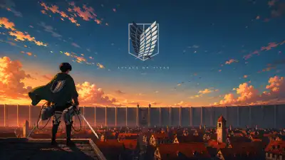 Attack on Titan Levi Sunset Wallpaper 4K – Scout Regiment Wings of Freedom