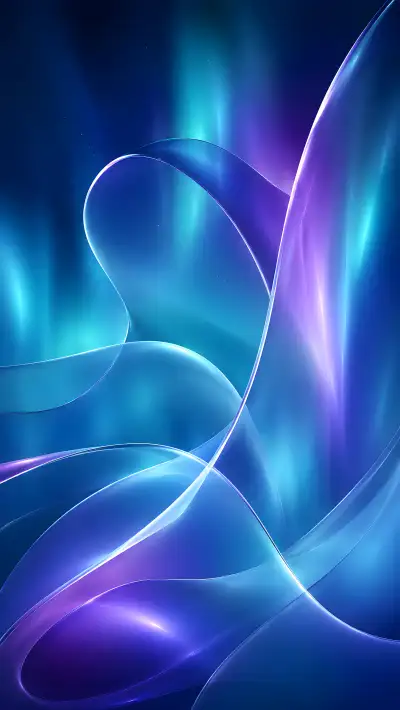 Aurora Glass 4K Wallpaper – iOS 27 Style Northern Lights Wave