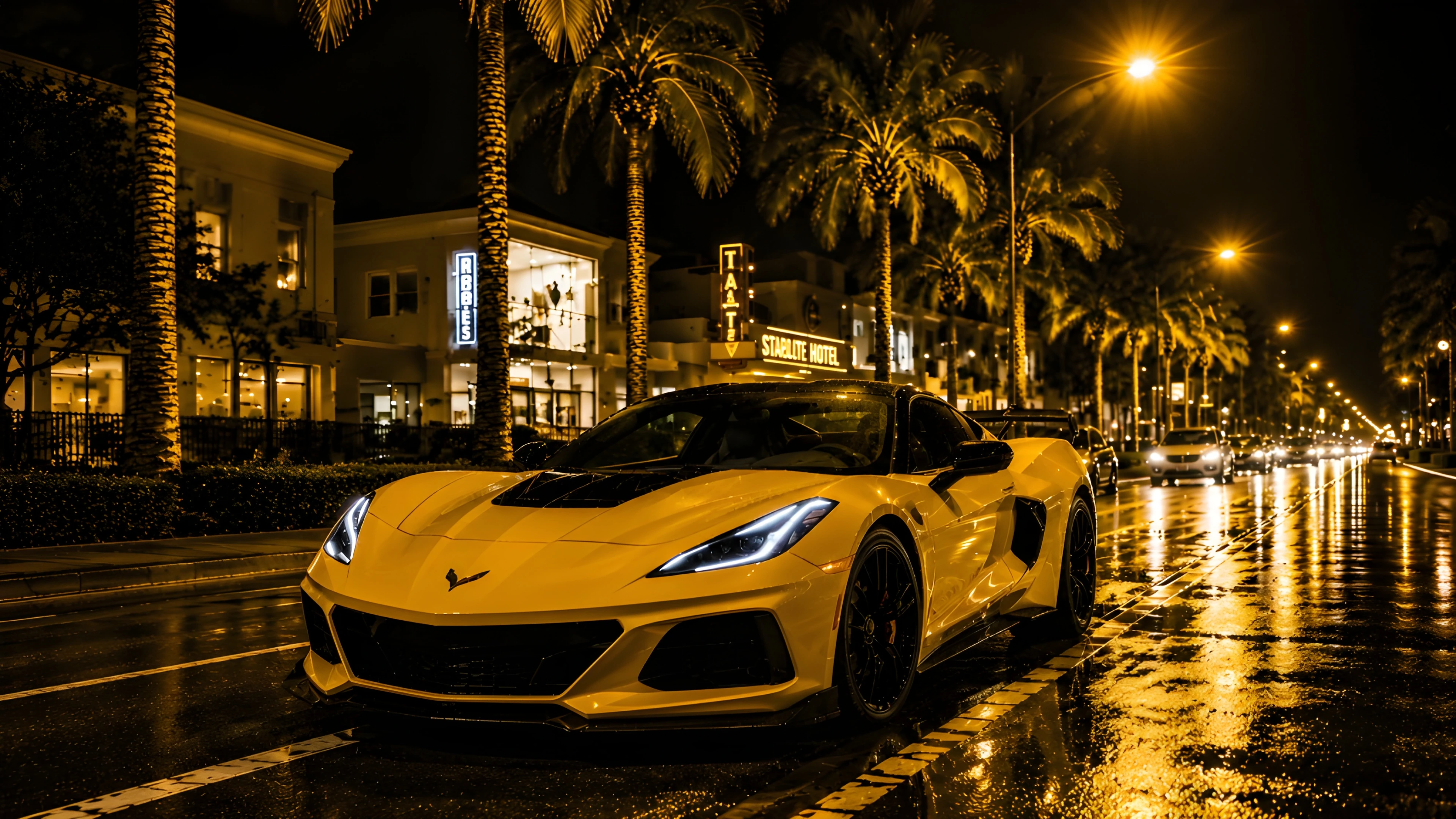 Black Lamborghini Aventador New York Night – 4K Car Wallpaper
