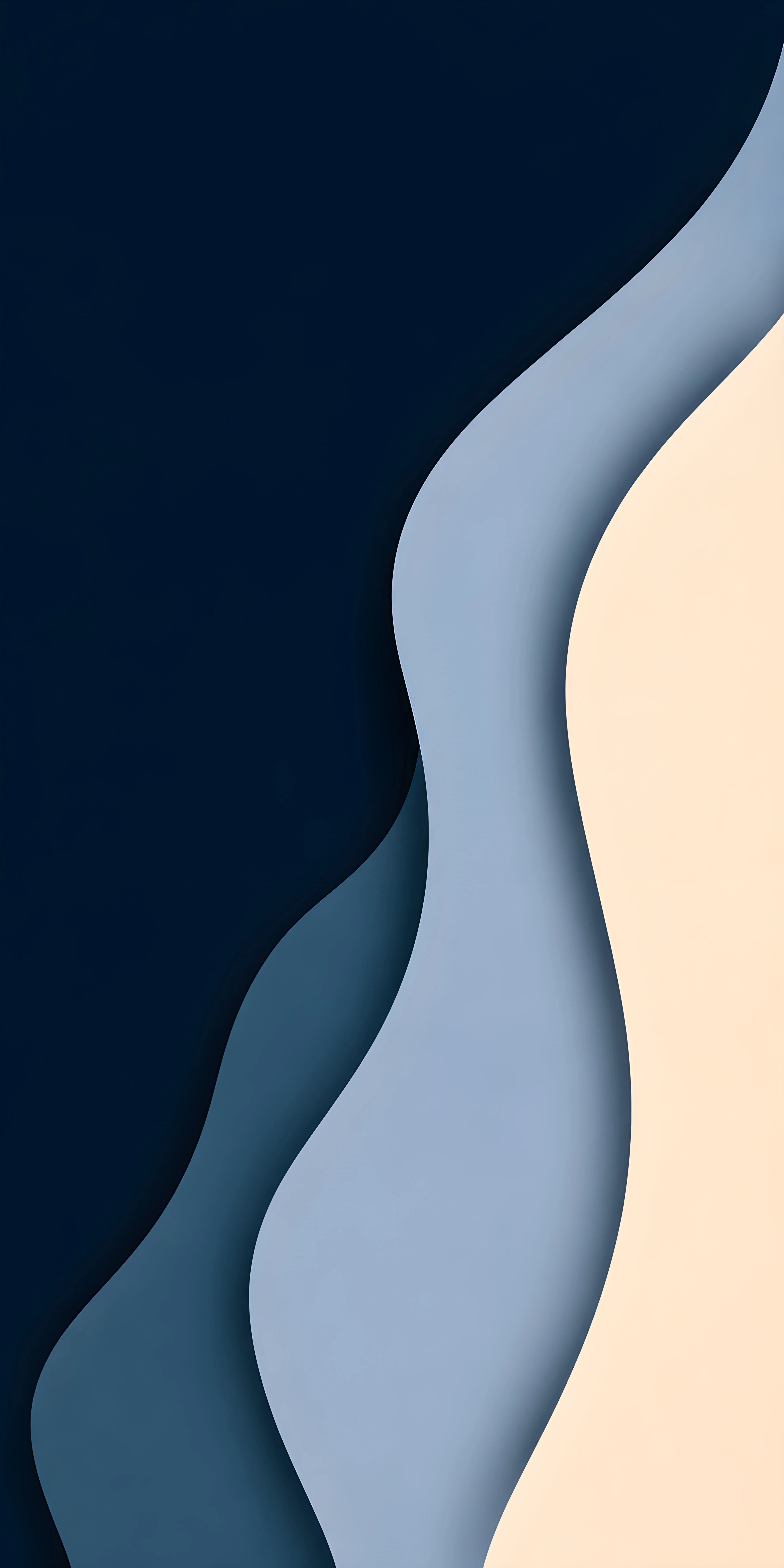 Blue Wave Abstract 4K Wallpaper – Minimalist Navy Curves AMOLED Art