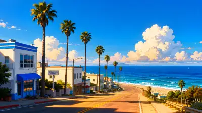 California Coastal Road Sunset Anime Wallpaper 4K
