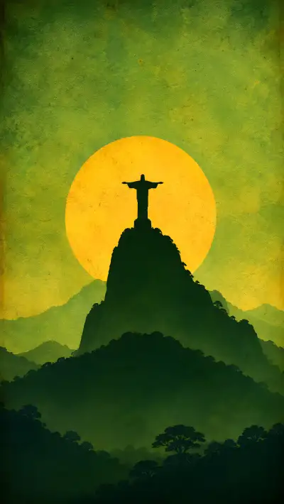 Christ the Redeemer 4K Wallpaper – Brazil Mountain Silhouette Minimalist