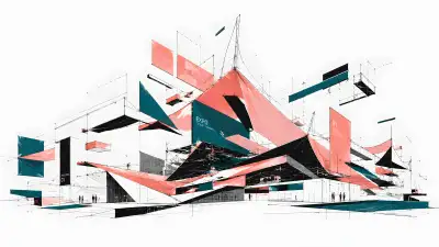 Crimson Expo Pavilion Deconstructivist Architecture 4K Wallpaper
