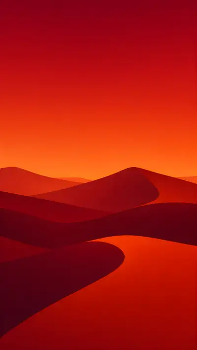 Crimson Red Desert Dunes Wallpaper 4K – Bold Sunset Gradient