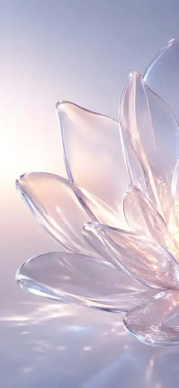 Crystal Lotus Bloom Glass Wallpaper 4K for iPhone