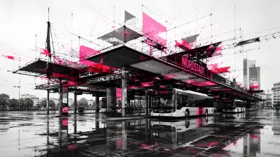 Deconstructed Bus Station Wallpaper - Pink Abstract Urban 4K
