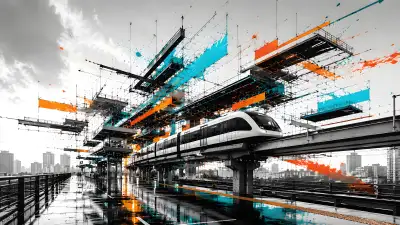 Deconstructed Metro Station Wallpaper - Orange Teal Abstract 4K