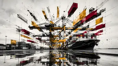 Deconstructed Shipping Port Wallpaper - Red Yellow Abstract 4K