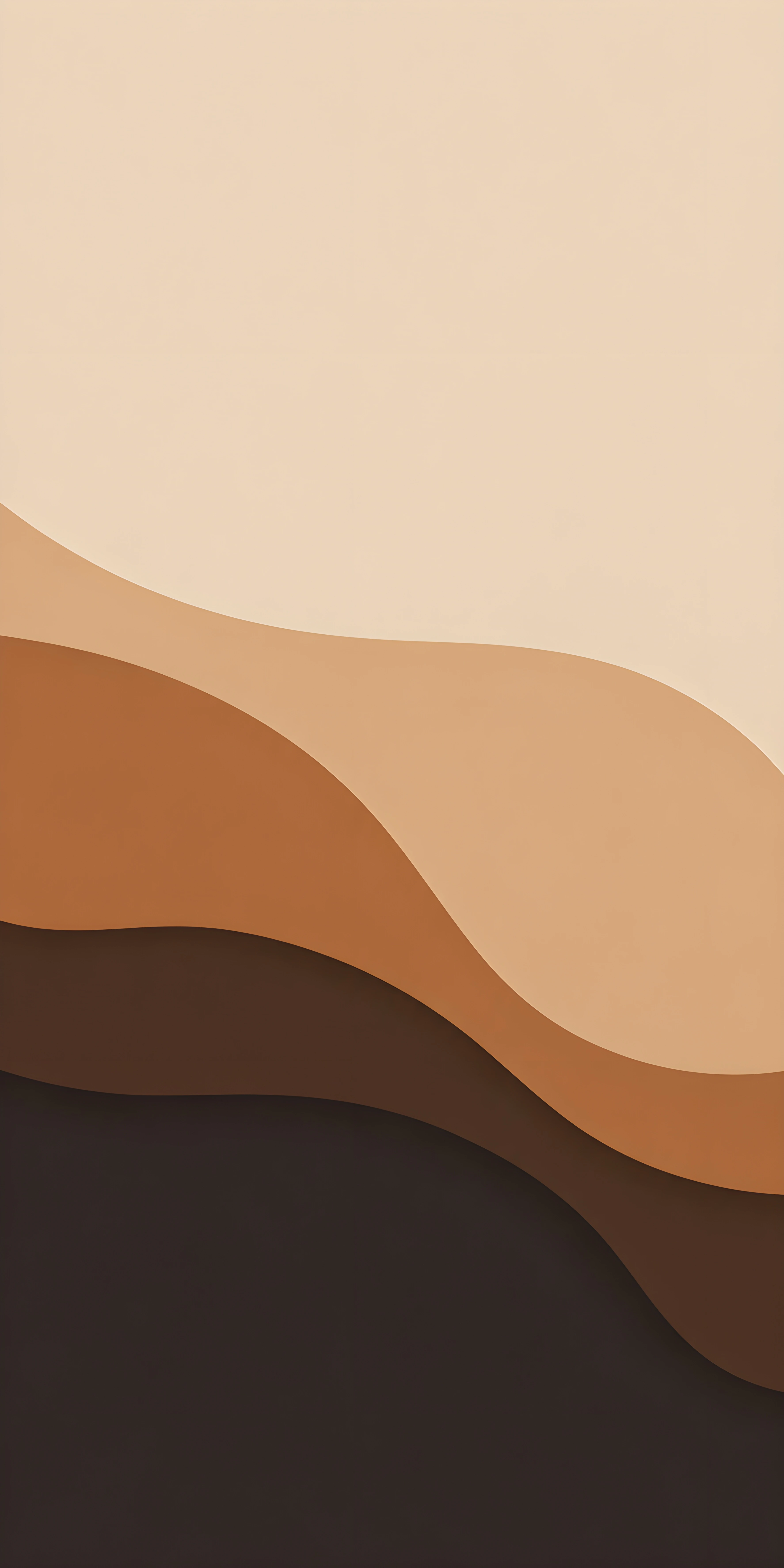 Earth Tone Wave 4K Wallpaper – Minimalist Brown Beige Abstract Desert Art