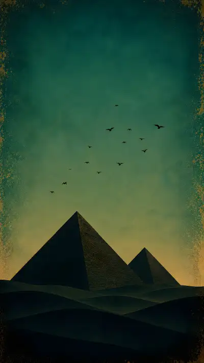 Egyptian Pyramids 4K Wallpaper – Egypt Desert Silhouette Minimalist