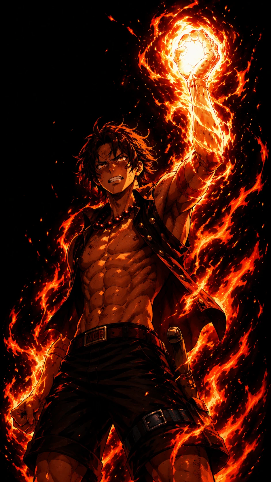 Fire Fist Ace Mera Mera No Mi 4K Wallpaper