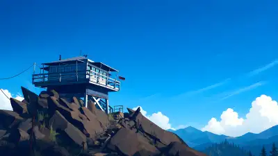 Fire Lookout Tower Mountain Peak 4K Wallpaper