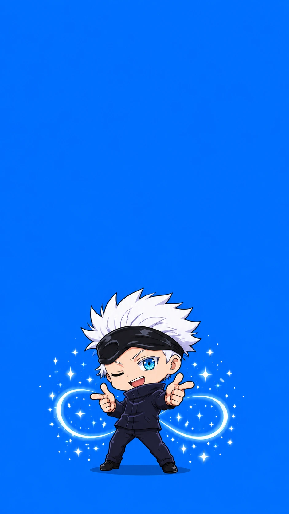 Gojo Satoru Chibi Fan Art Blue Infinity 4K Wallpaper — Jujutsu Kaisen