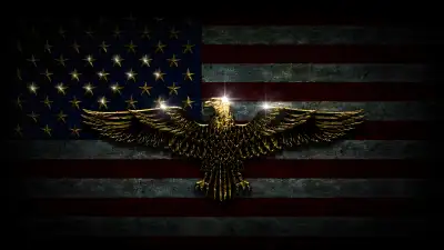 Gold Eagle American Flag Wallpaper 4K – 4th of July Patriotic Art