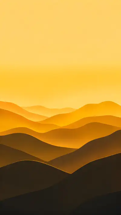 Golden Hour Hills Wallpaper 4K – Layered Amber Landscape
