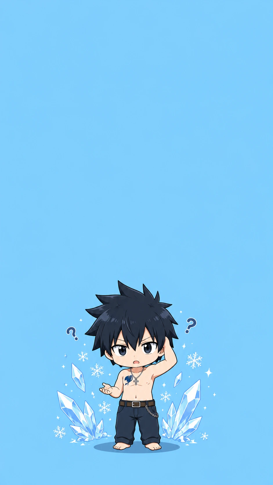 Ice Mage Anime Fan Art Chibi Blue Wallpaper HD