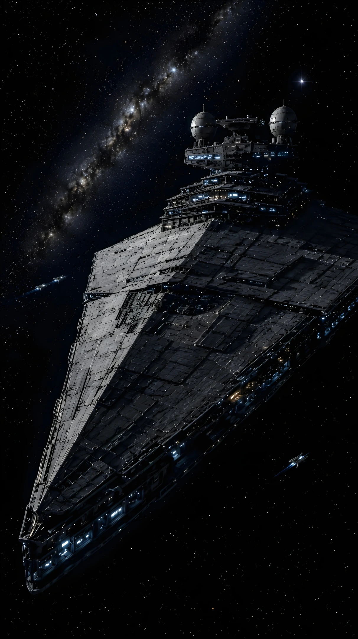 Imperial Star Destroyer 4K Wallpaper – Sci-Fi Space Battleship in Deep Galaxy