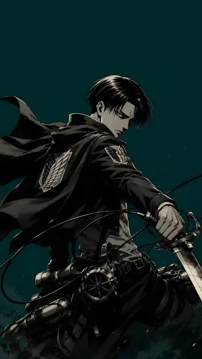 Levi Ackerman Action Wallpaper - ODM Gear Blade 4K AOT