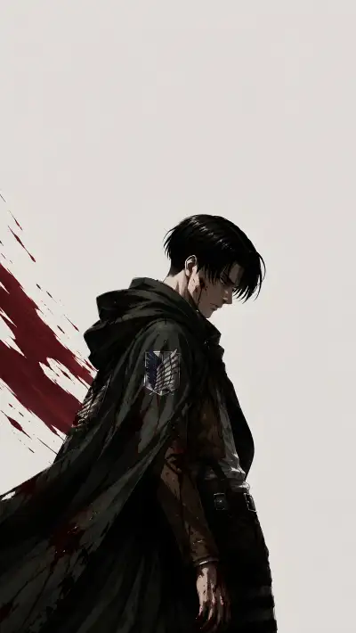 Levi Ackerman Blood Splatter Wallpaper - AOT Cinematic 4K