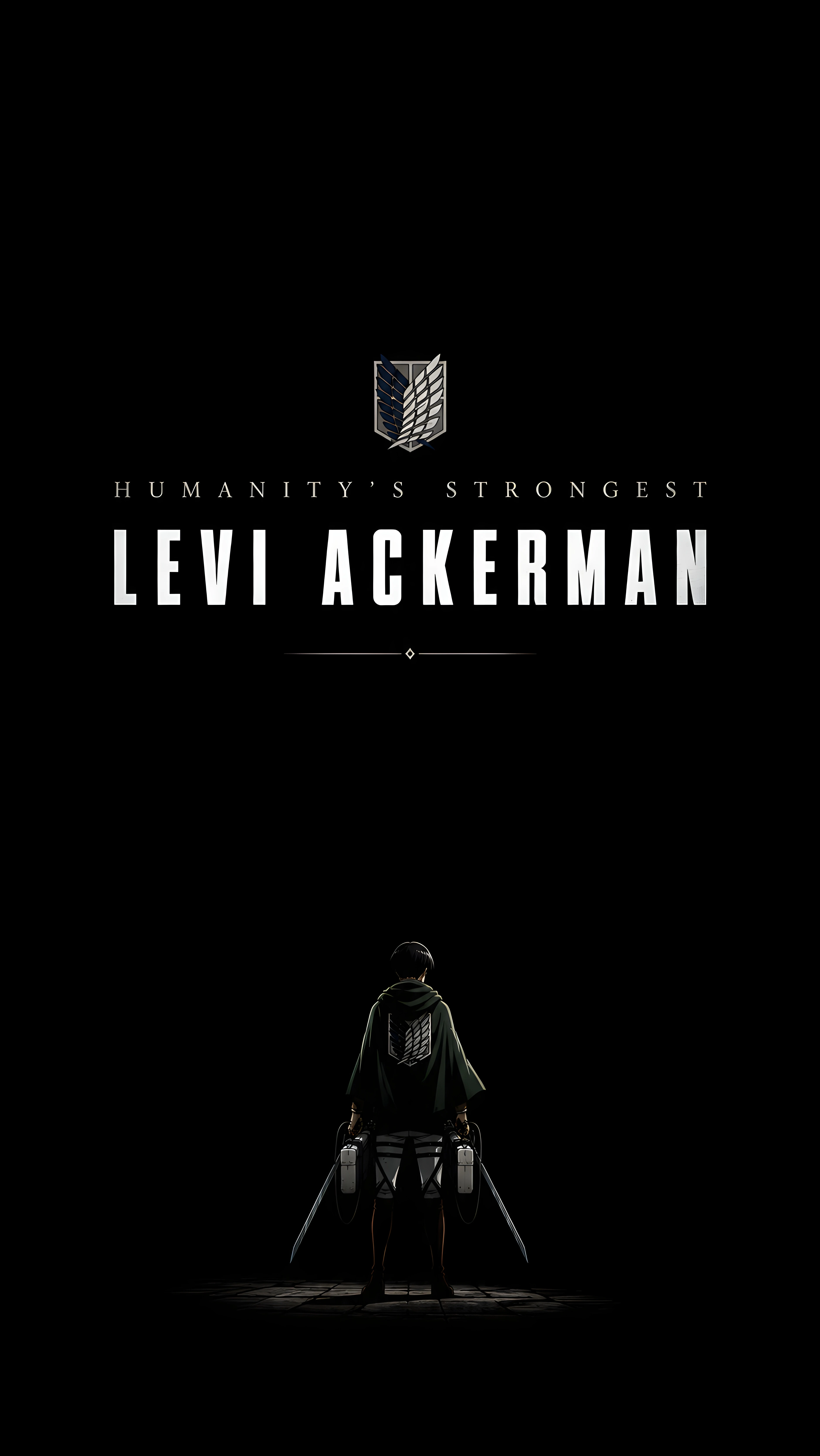 Levi Ackerman Humanity's Strongest Minimal Typography 4K Wallpaper