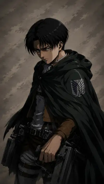 Levi Ackerman Portrait Wallpaper - Textured AOT 4K HD