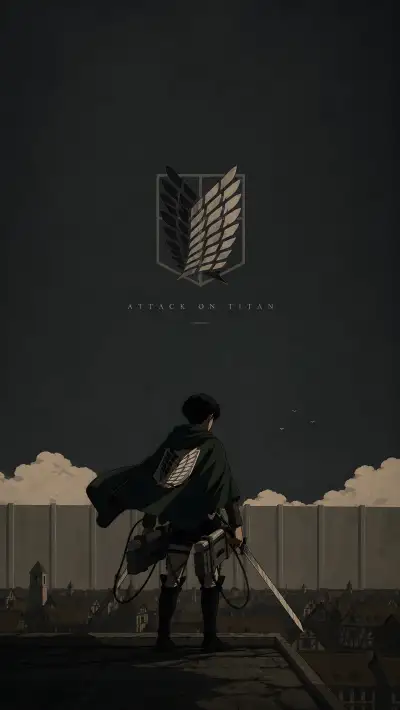 Levi on the Wall Wallpaper – Attack on Titan Minimal Poster Edition