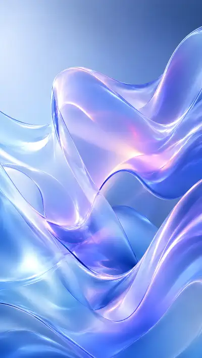 Blue Violet Aurora Glass Wallpaper 4K for iPhone