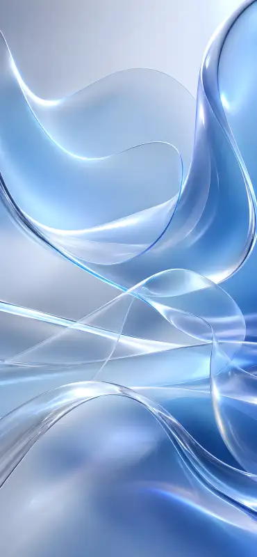 Sky Blue Crystal Ribbon Wallpaper 4K for iPhone