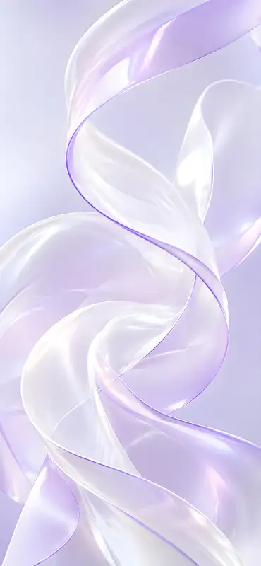 White Violet Glass Ribbon Wallpaper 4K for iPhone