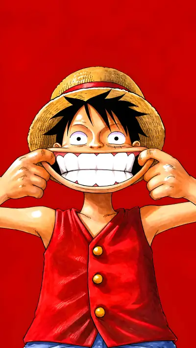 Luffy Big Smile Wallpaper 4K – One Piece Red Phone Wallpaper