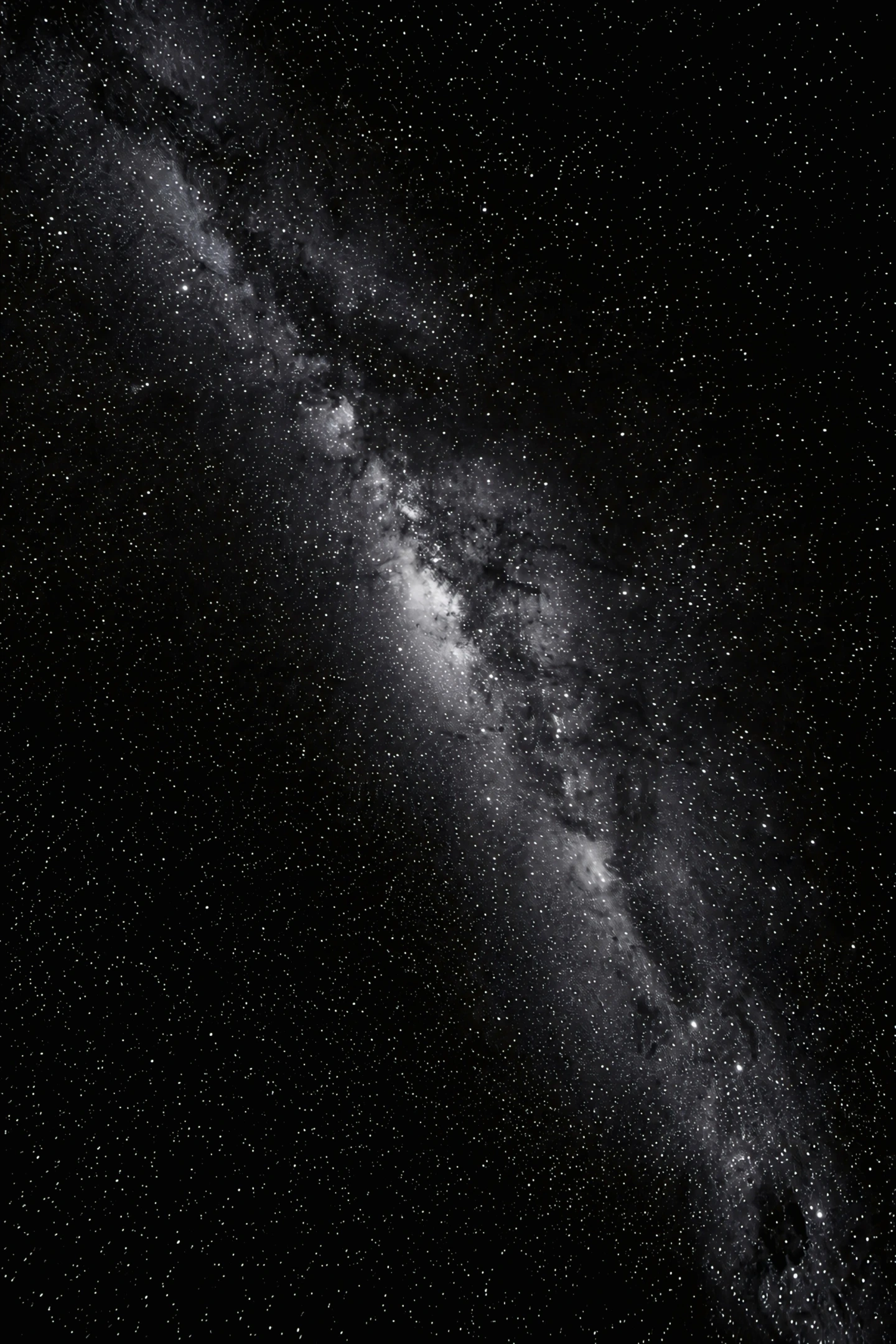 Milky Way Galaxy Black and White 4K Wallpaper