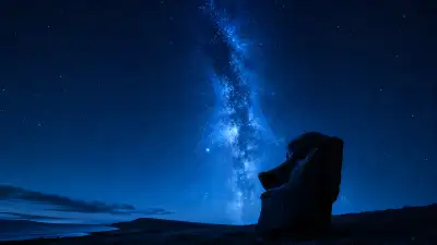 Moai Statue Under Milky Way 4K Wallpaper – Easter Island Night Sky