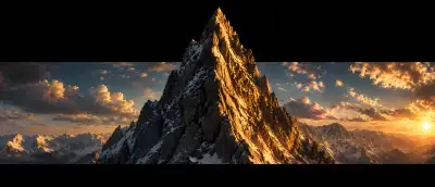 Mountain Peak Wallpaper 4K – Golden Sunset Cinematic HD