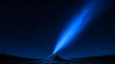 Mysterious Blue Light Beam Night Sky 4K Wallpaper – Cosmic Energy