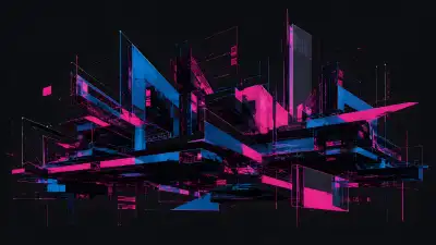 Neon Cyber Construct Futuristic Architecture 4K Wallpaper