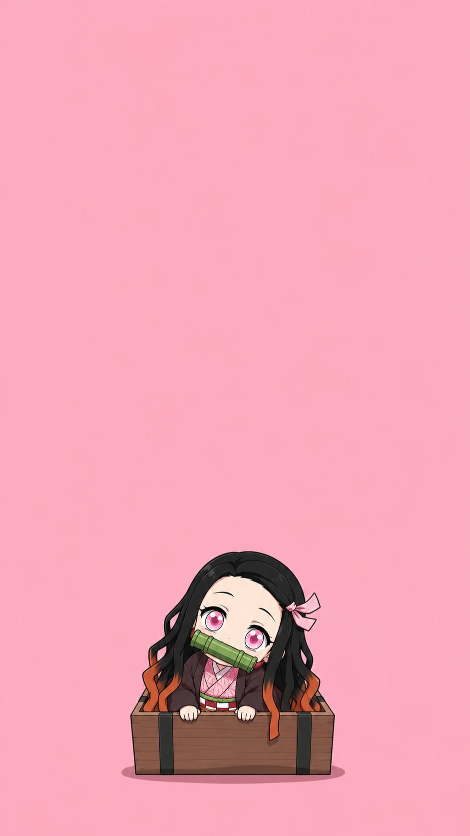Nezuko Kamado Chibi Box Cute Fan Art Demon Slayer Wallpaper 4K