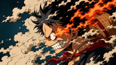 Pirate Warrior Rage Side Profile – Ukiyo-e Ink 4K Anime Wallpaper