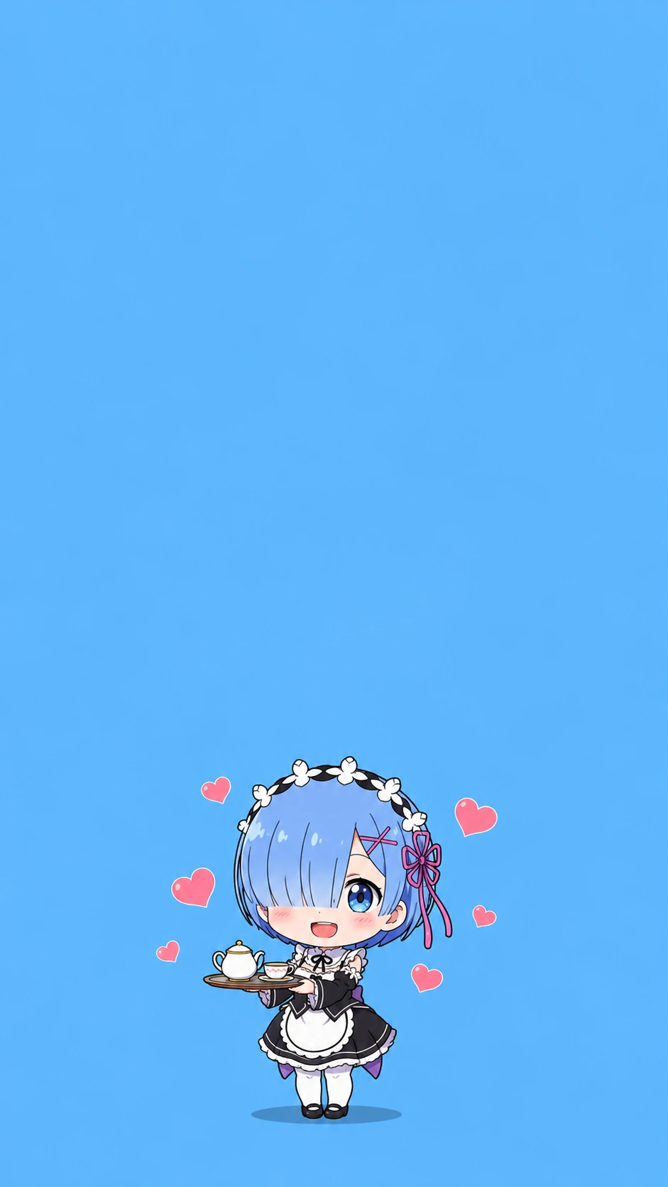 Rem Cute Blue Anime Fan Art Wallpaper HD
