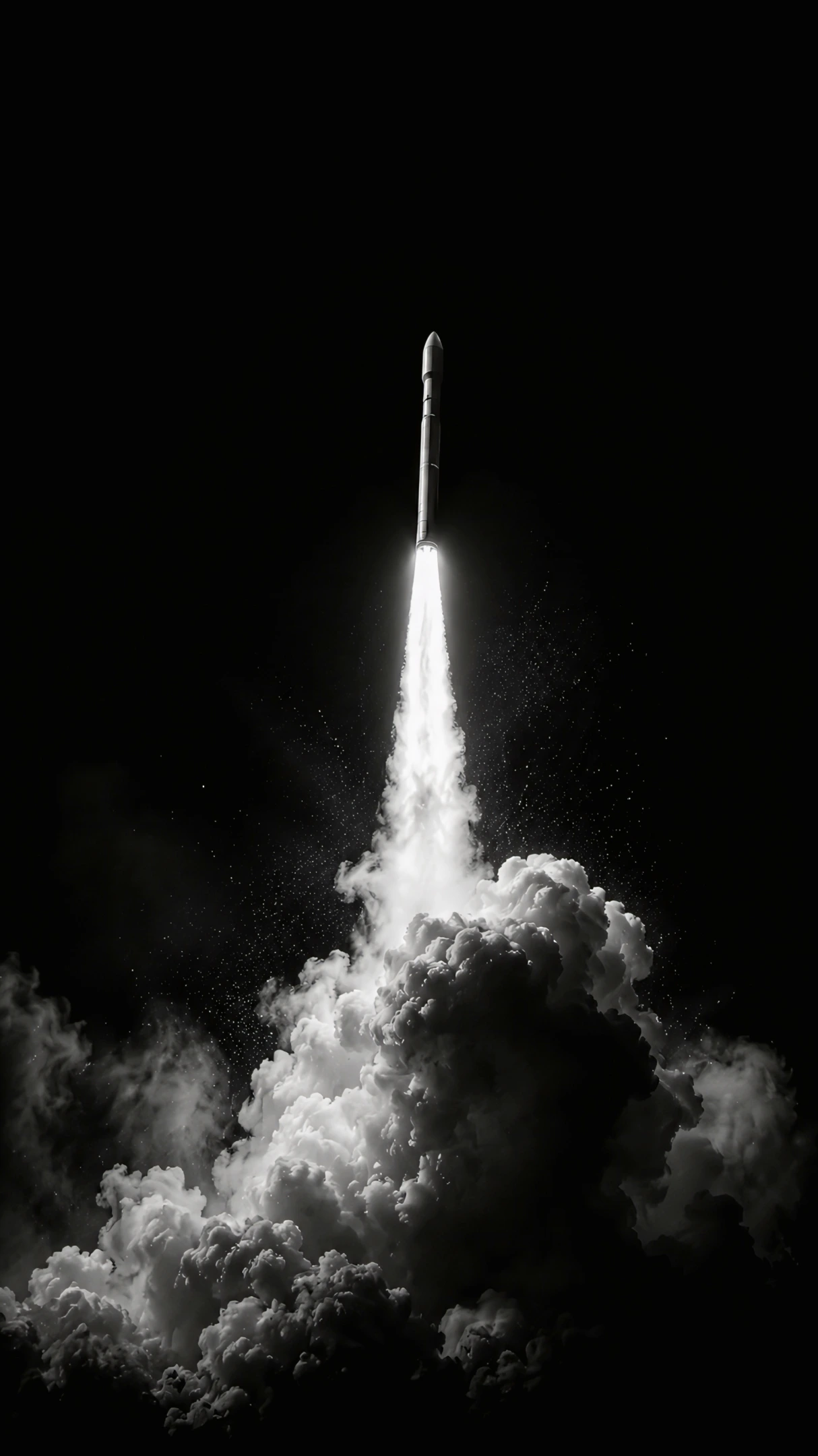 Rocket Launch Wallpaper Black Background 4K
