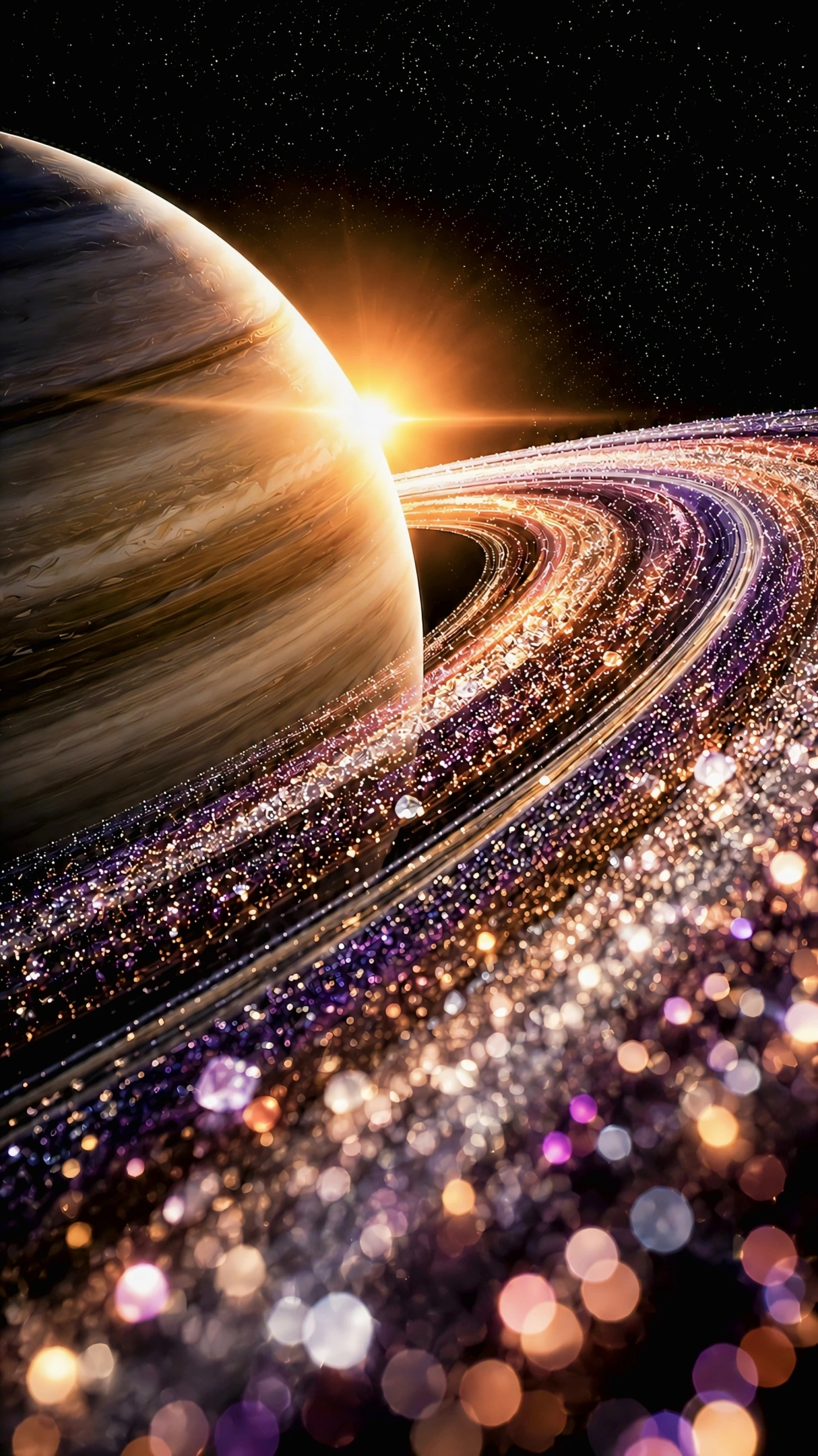 Saturn Rings Crystal Close-Up 4K Wallpaper