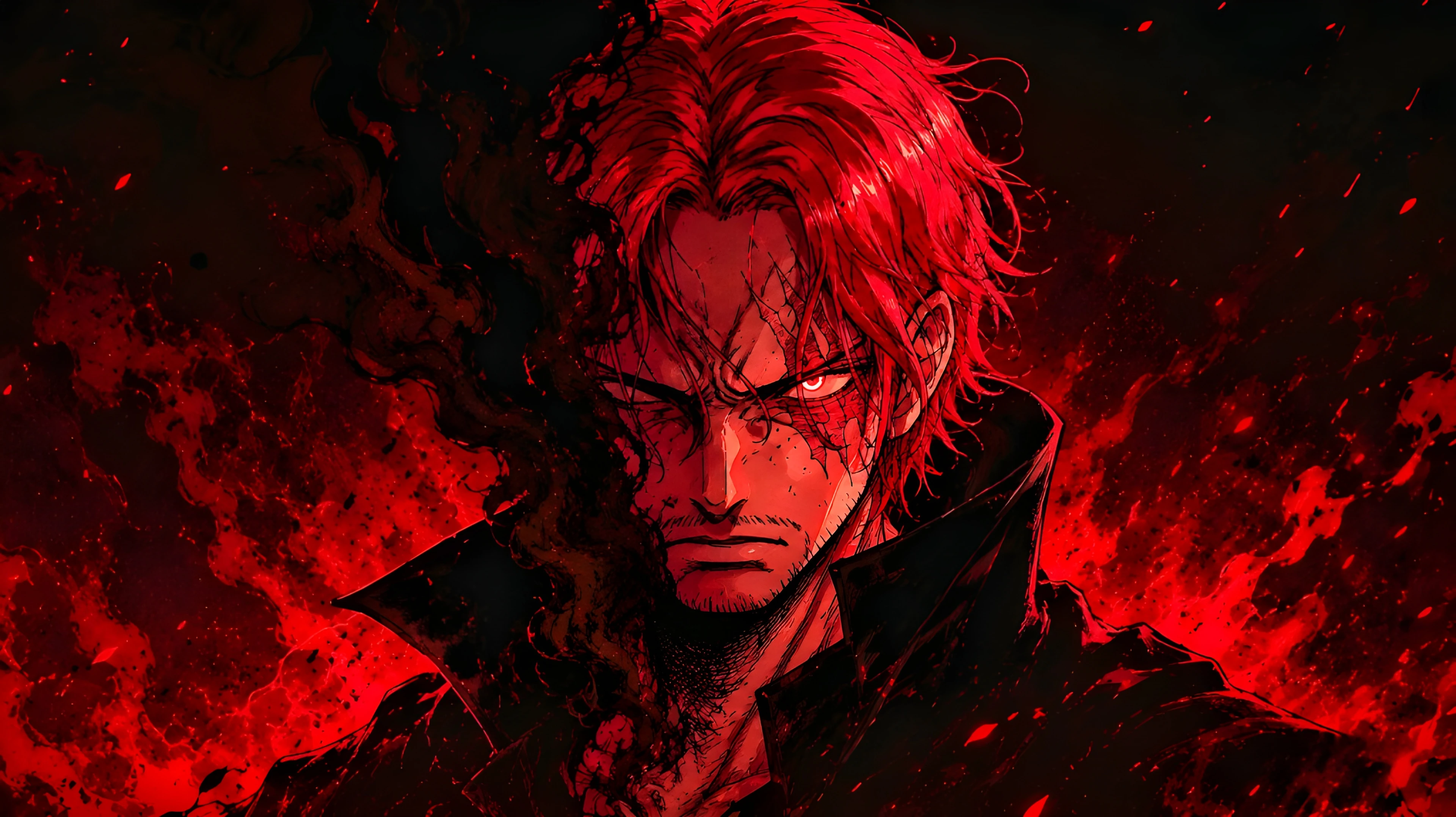 Shanks 4K Dark Anime Wallpaper – One Piece
