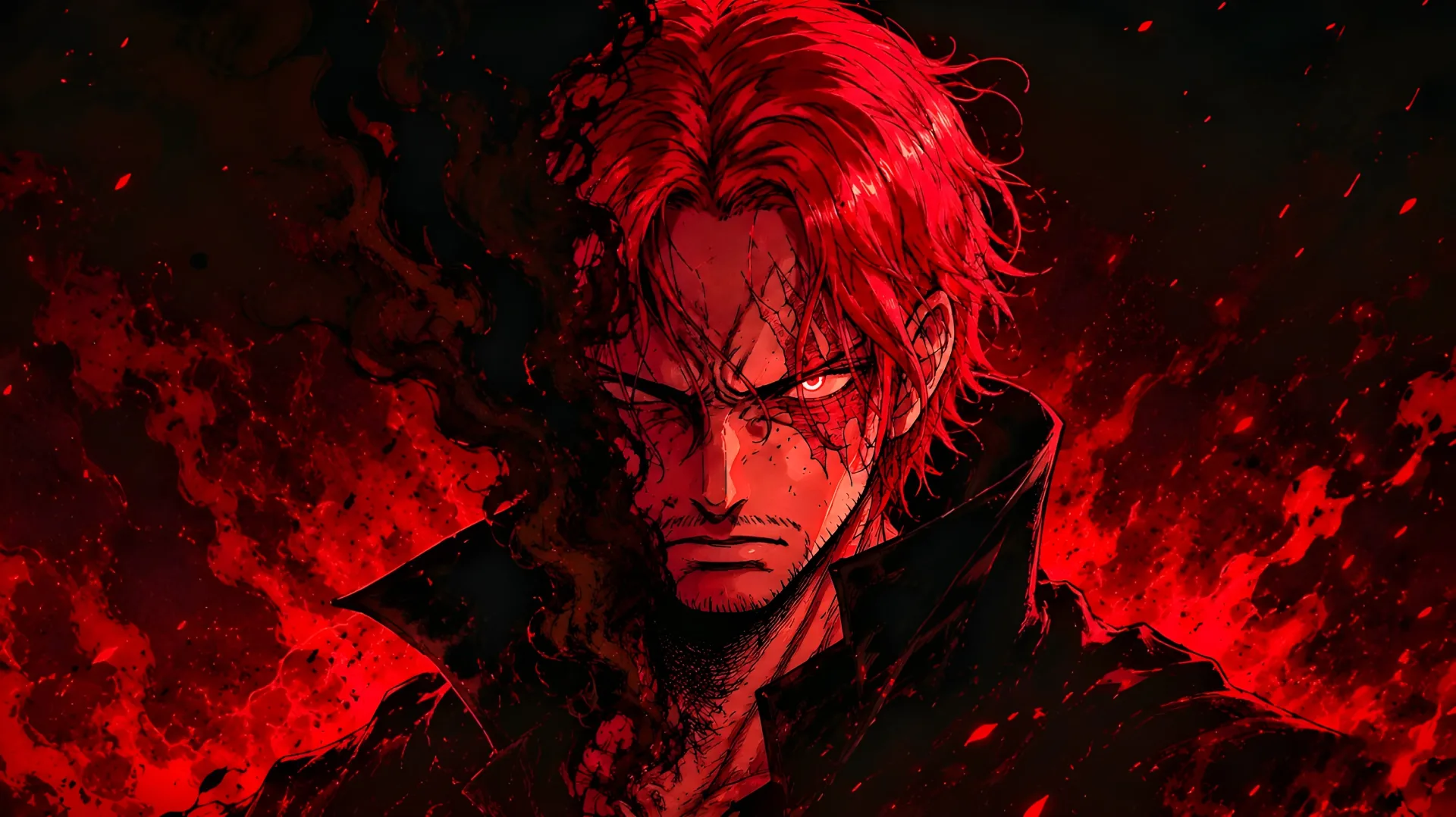 Shanks 4K Dark Anime Wallpaper – One Piece