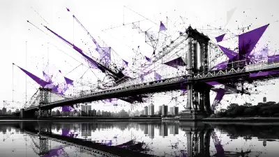 Shattered Manhattan Bridge Wallpaper - Purple Abstract NYC 4K