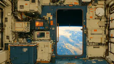 Space Station Interior View Earth Window 4K Wallpaper