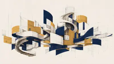 Spiral Blueprint Architecture Abstract 4K Wallpaper