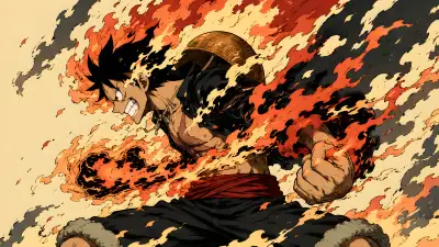 Straw Hat Pirate Blazing Fists – Comic Style 4K Anime Wallpaper