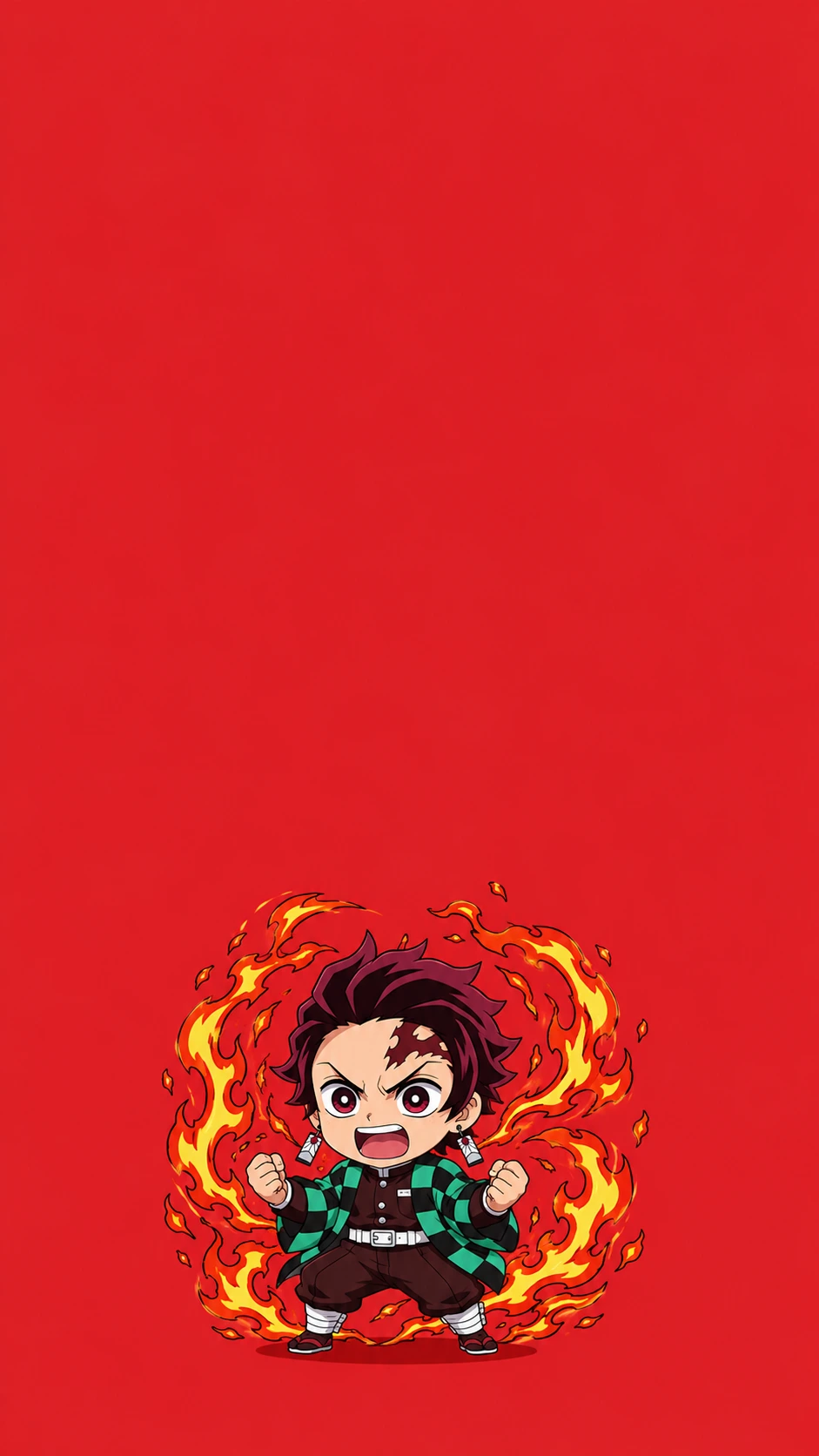 Tanjiro Demon Slayer Chibi Fan Art 4K
