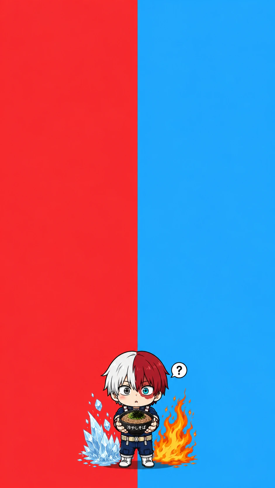 Todoroki Shoto Chibi Half Cold Half Hot Fan Art MHA Wallpaper 4K